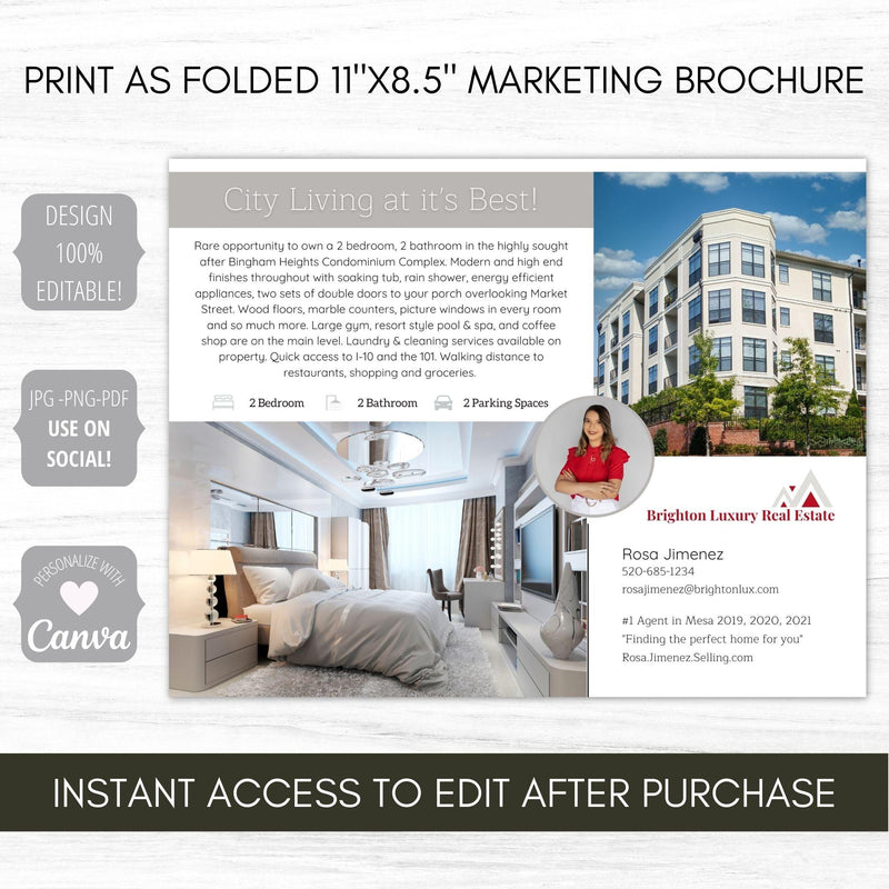 Real Estate Marketing Template 2 Pg - Simple Desert Designs