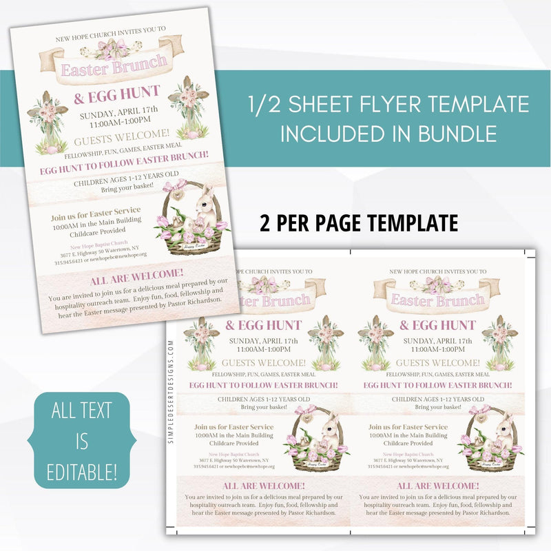 church egg hunt flyer invitation