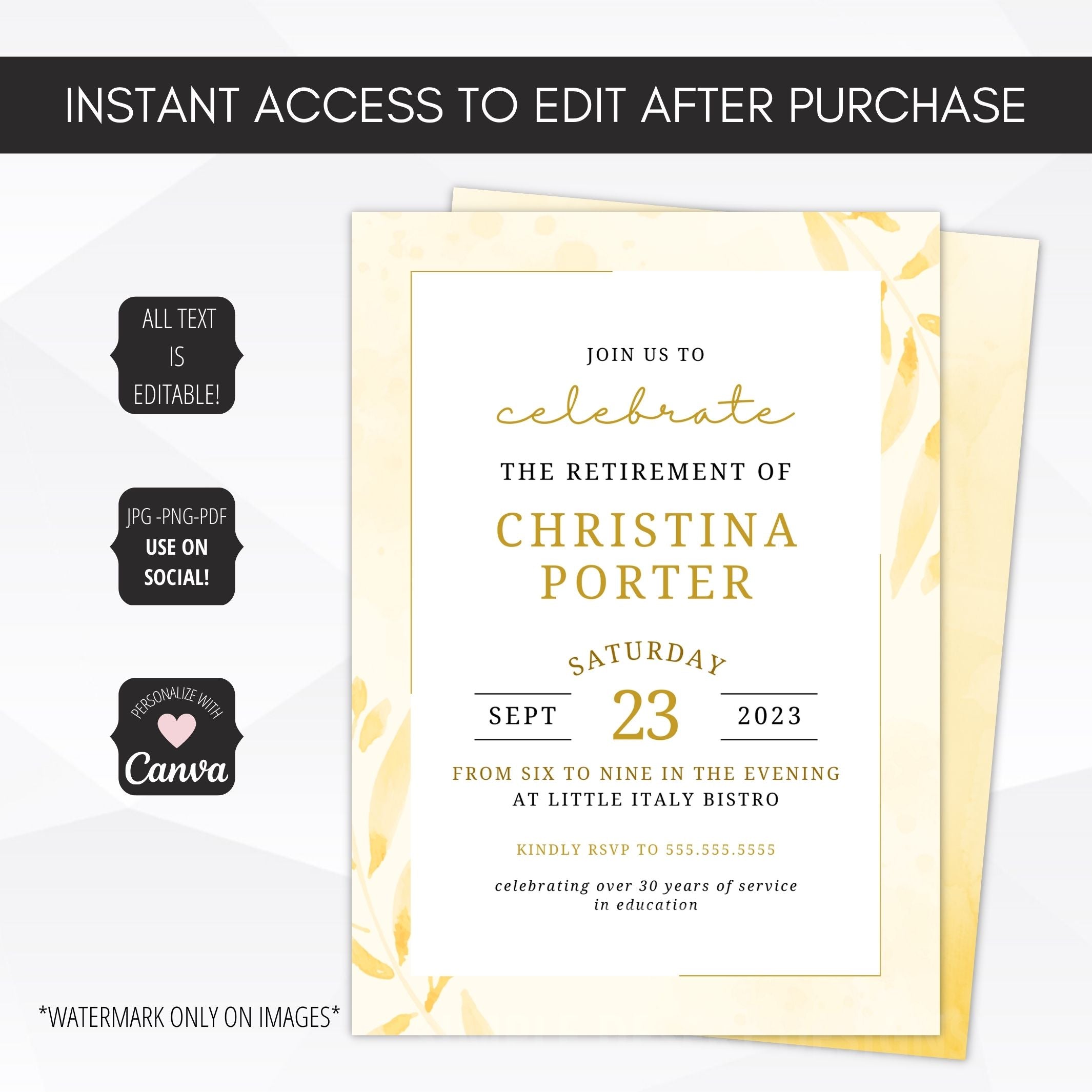 retirement party invitation card