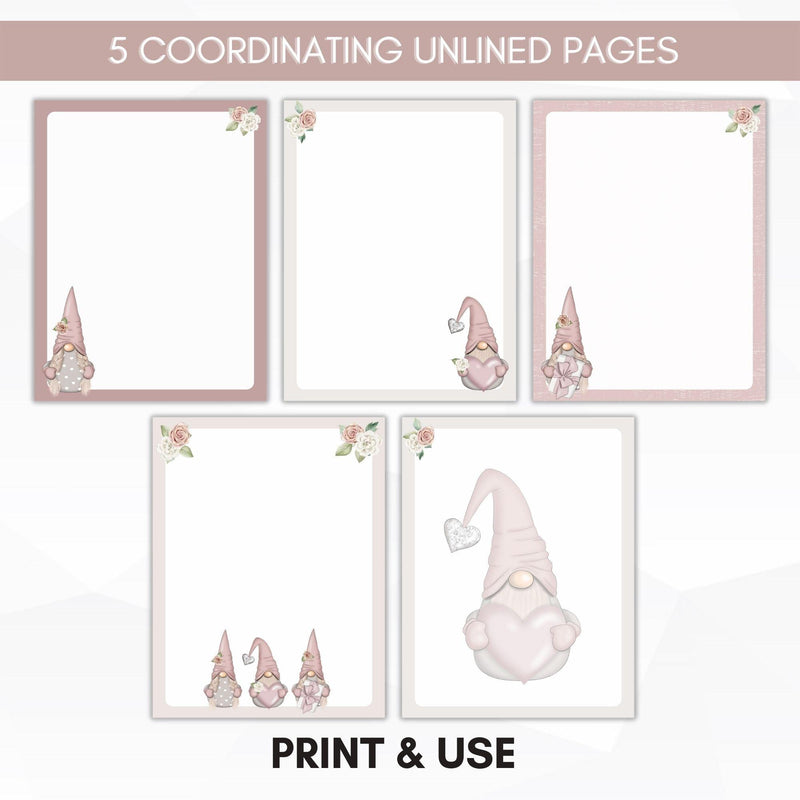 unlined valentines gnome journal paper