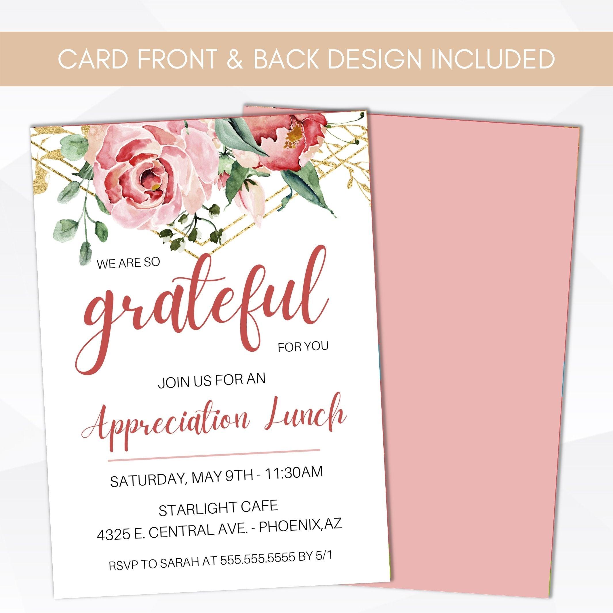 appreciation lunch brunch dinner nurse employee staff teacher appreciation week invite