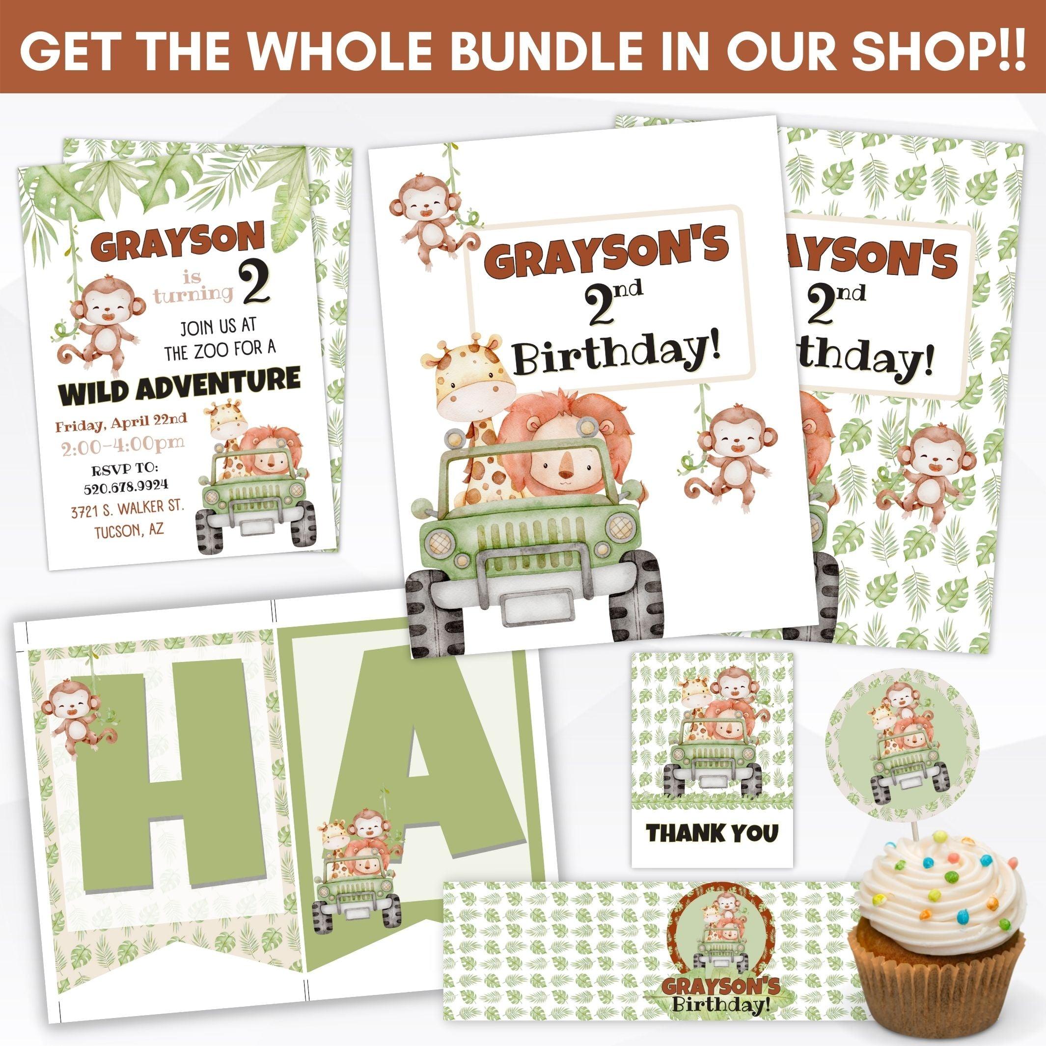 editable safari birthday invitation