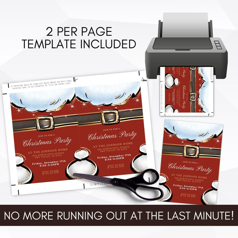 cute santa christmas party invite
