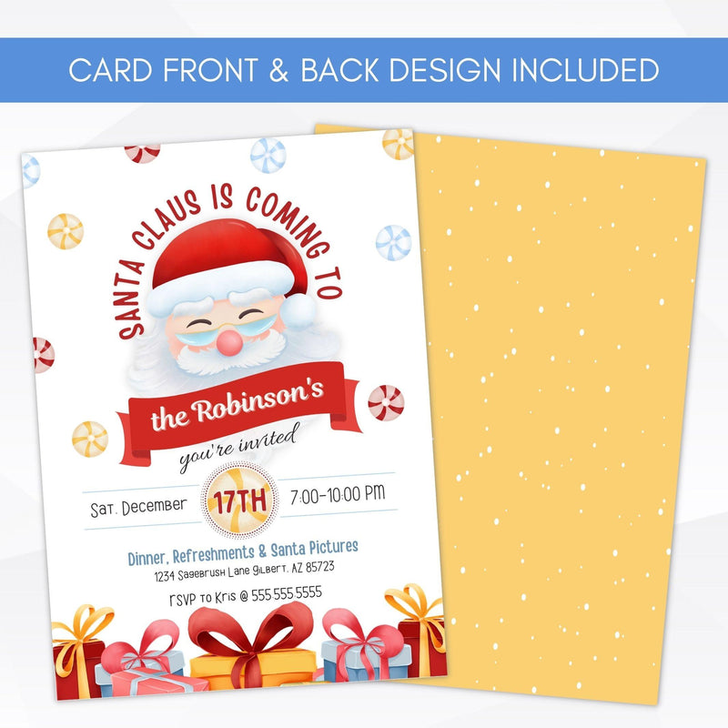 christmas santa themed party invitation