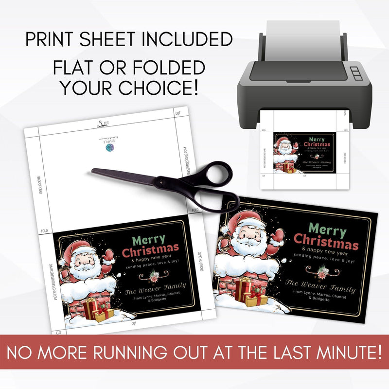 editable santa christmas card template