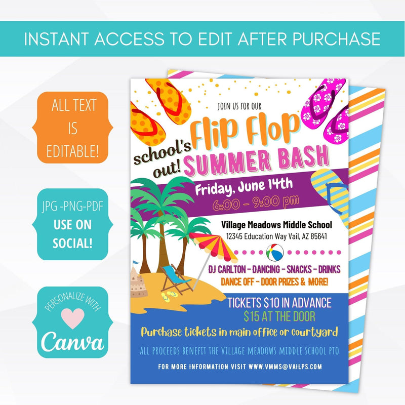 End of School Party Invitation
