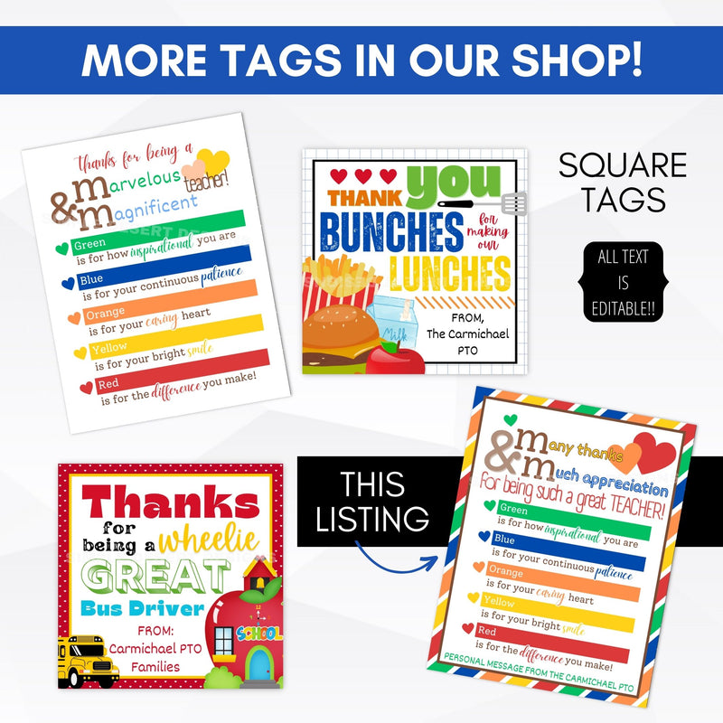 appreciation week tags for school staff and teachers