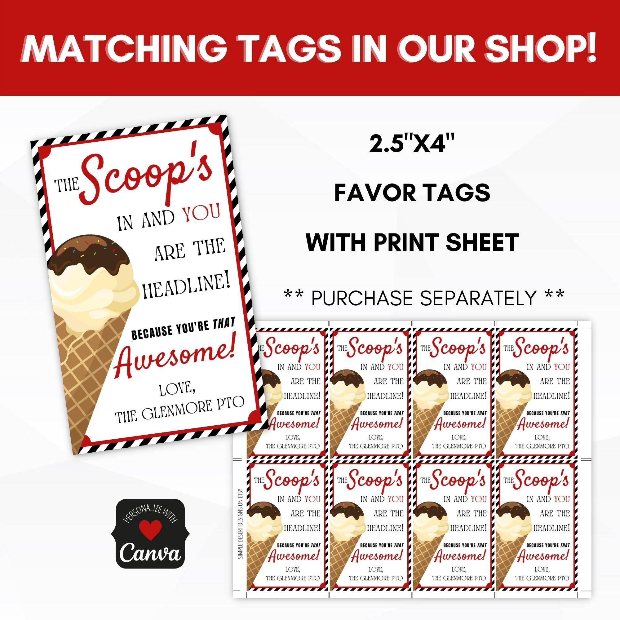 scoop teacher appreciation week sign set