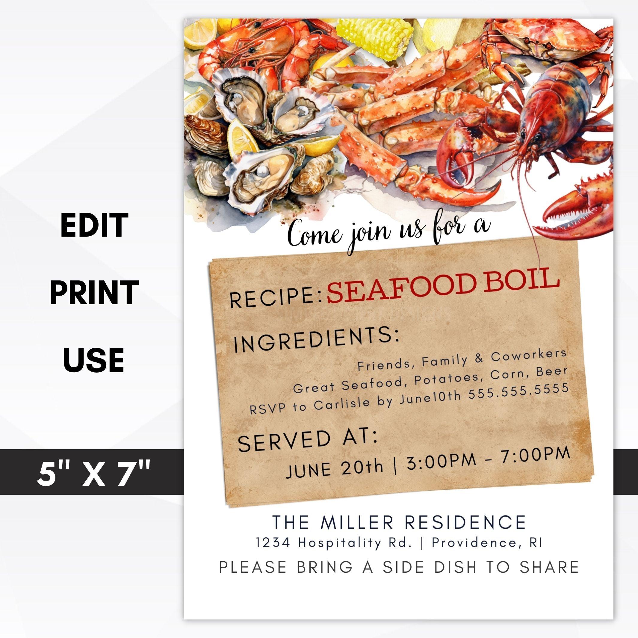 Low Country Boil Invitations