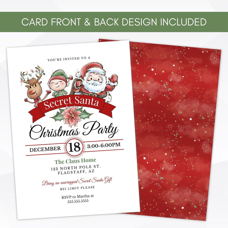 secret santa dinner party invitation