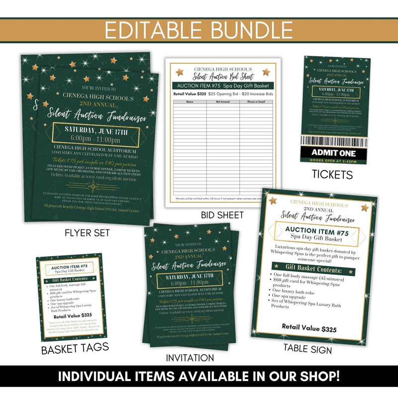silent auction bidding sheets
