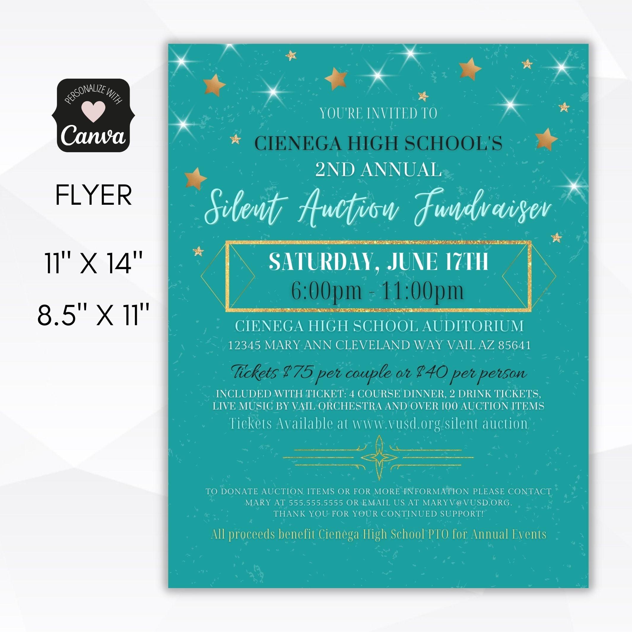 silent auction fundraiser flyer