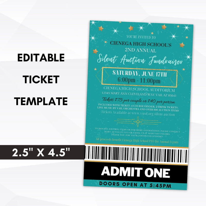 editable fundraiser tickets