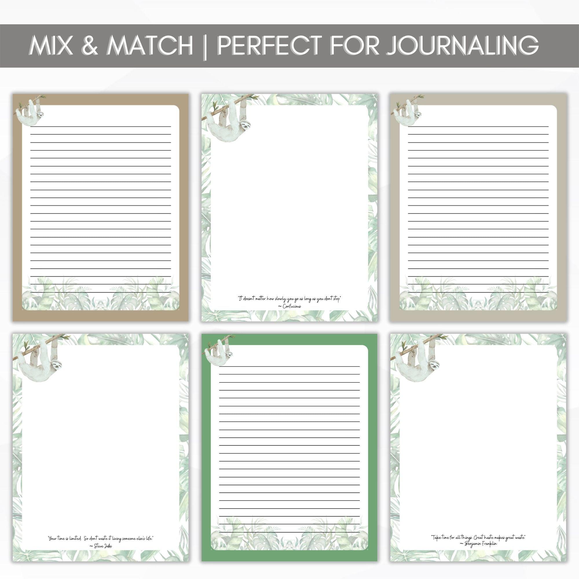 printable journal paper writing paper set