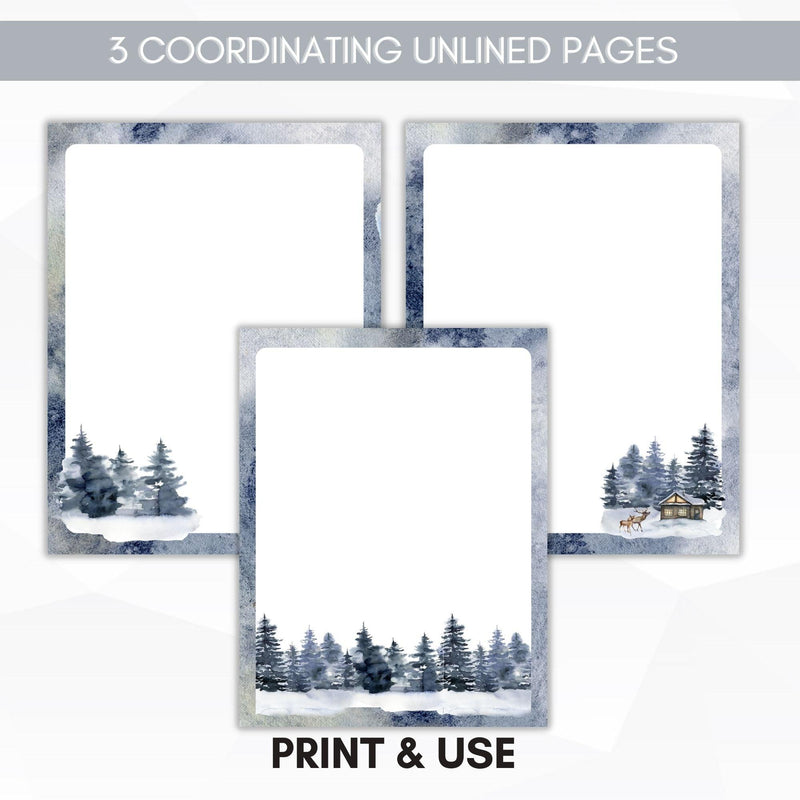 unlined christmas journal paper