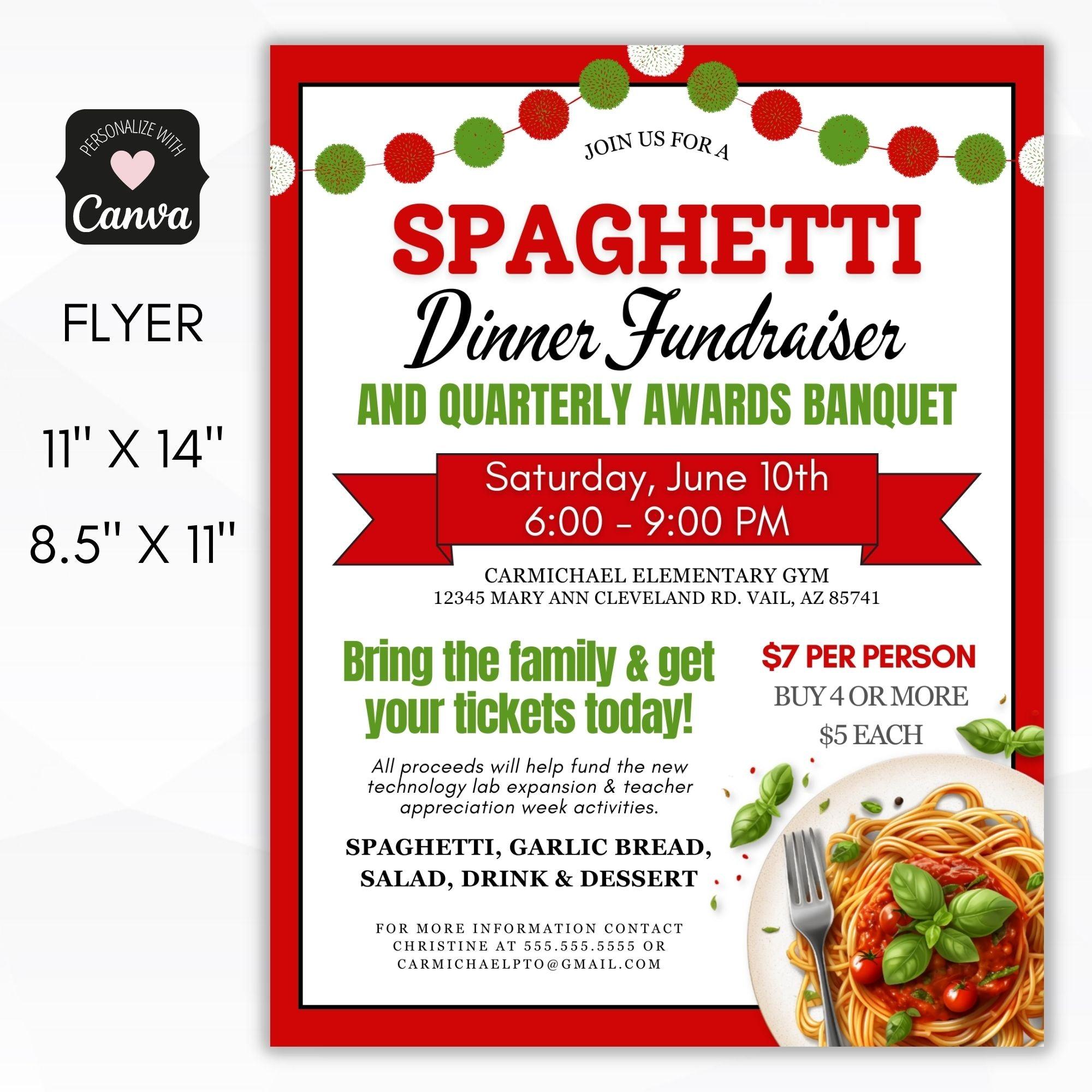 pasta fundraiser flyer