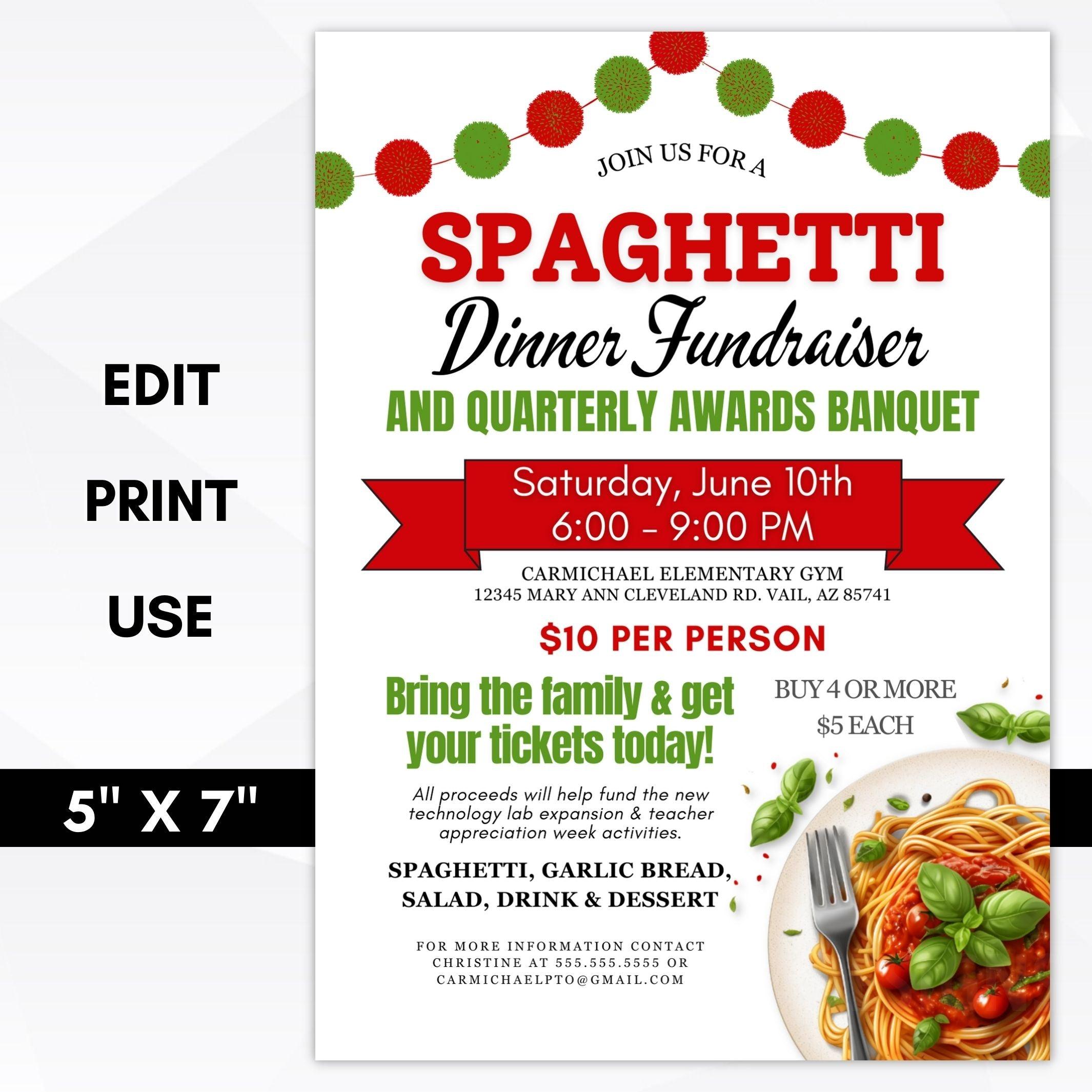 spaghetti dinner invitation