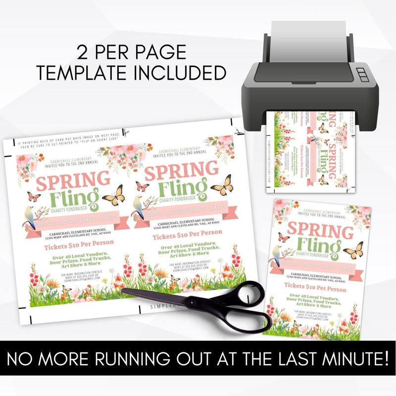 non profit fundraising event invitation floral