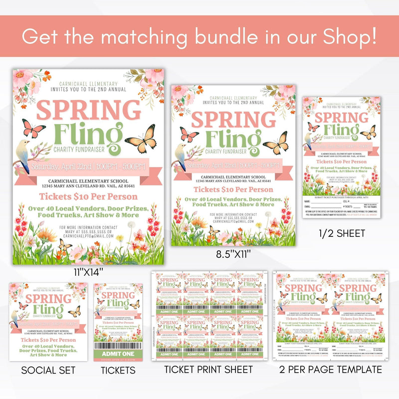 floral suprise party invitation template