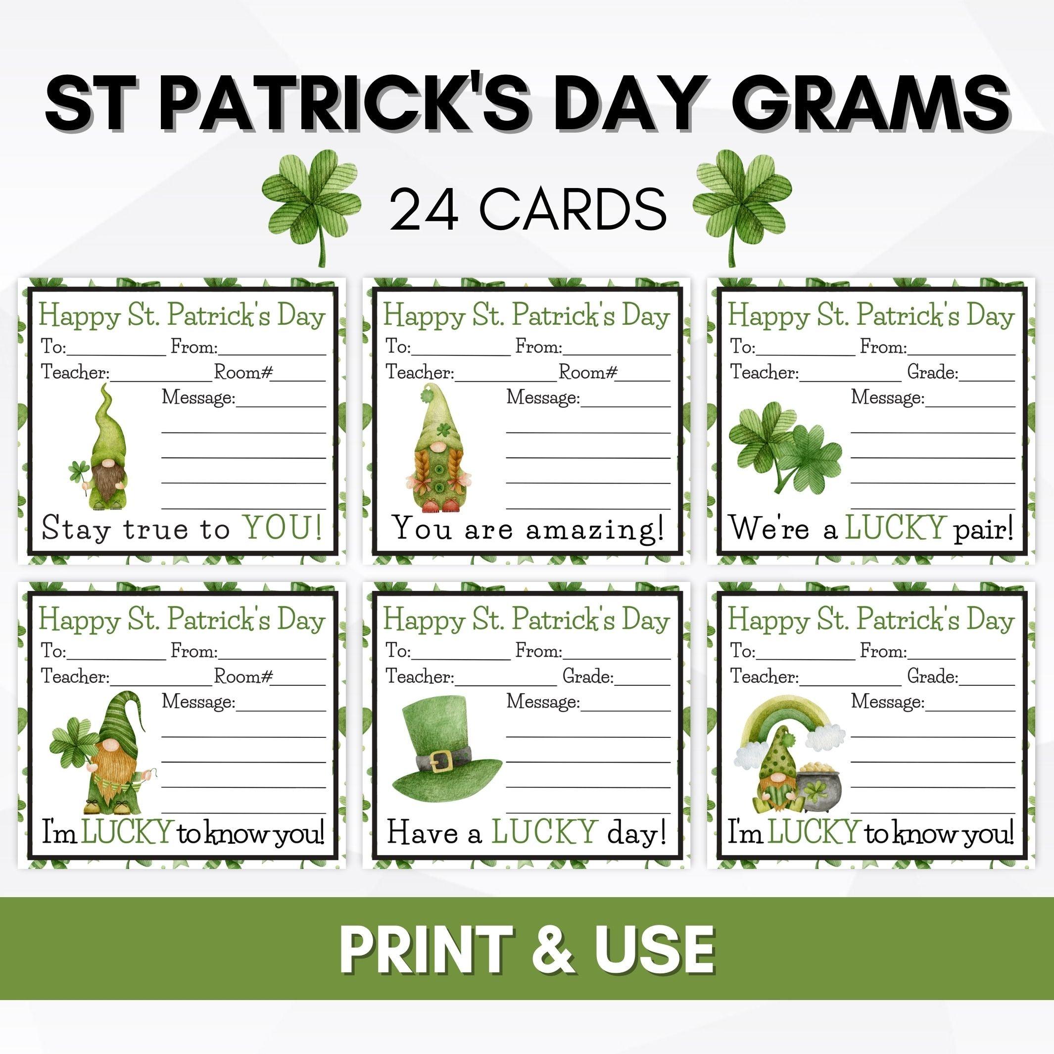 St Patrick's Day Candy Gram Flyer