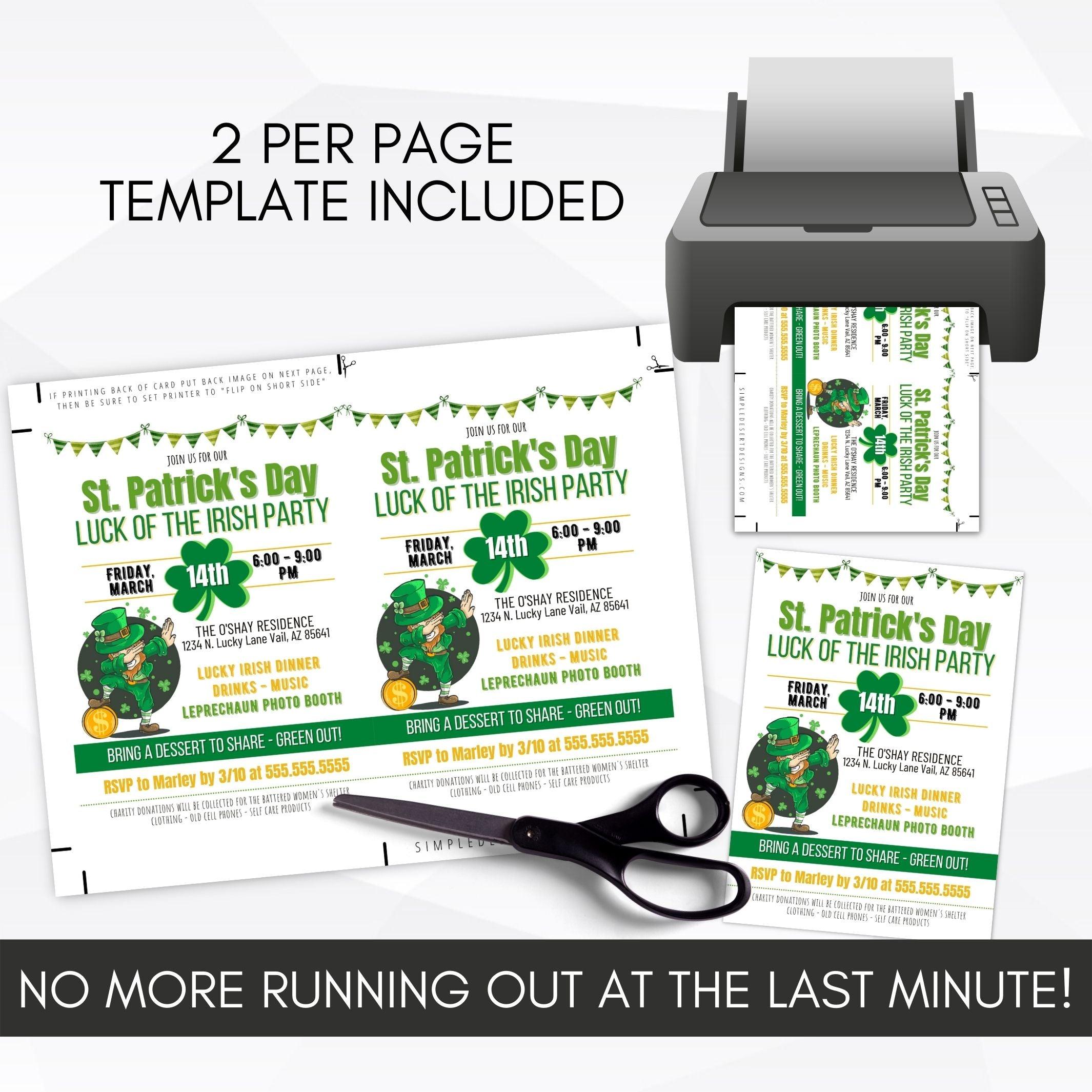 kids st patricks day party invitation