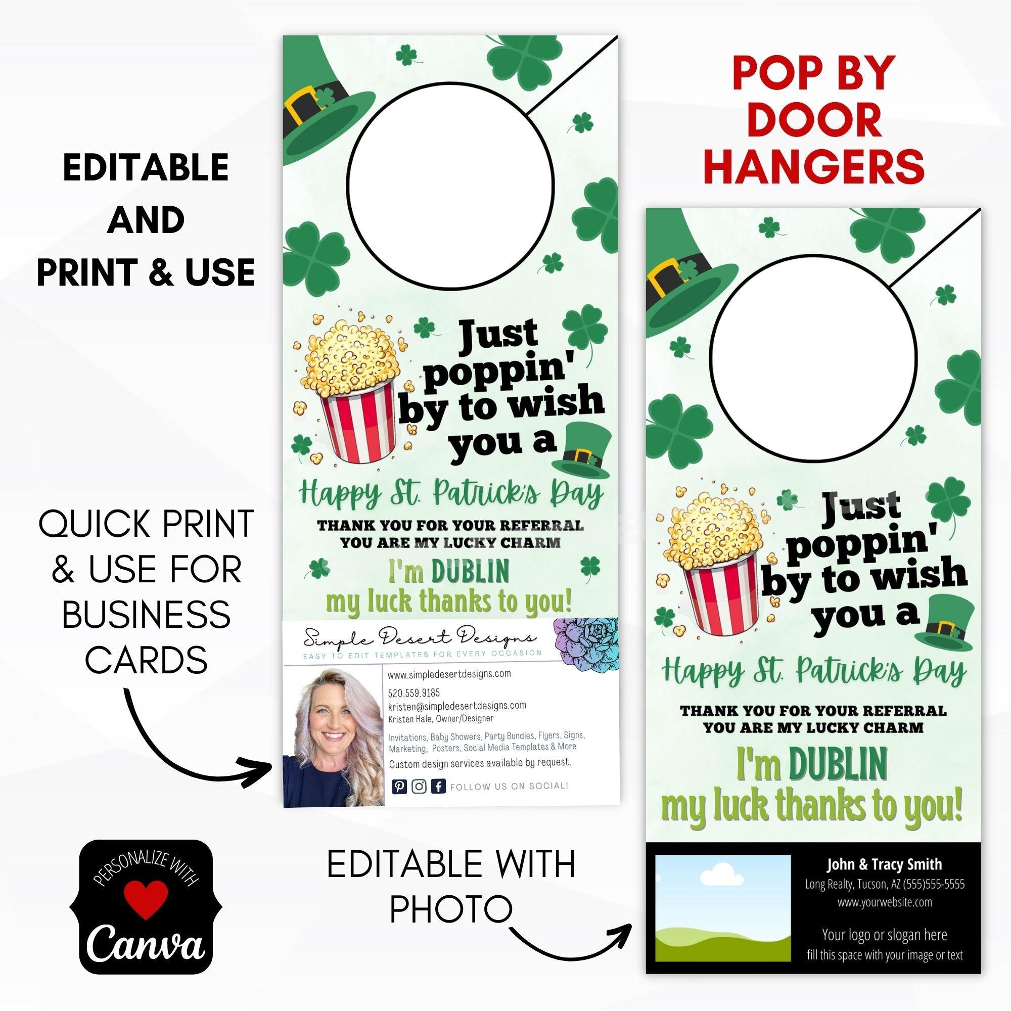 St Patricks Day Popcorn Door Hanger PopBy – Simple Desert Designs