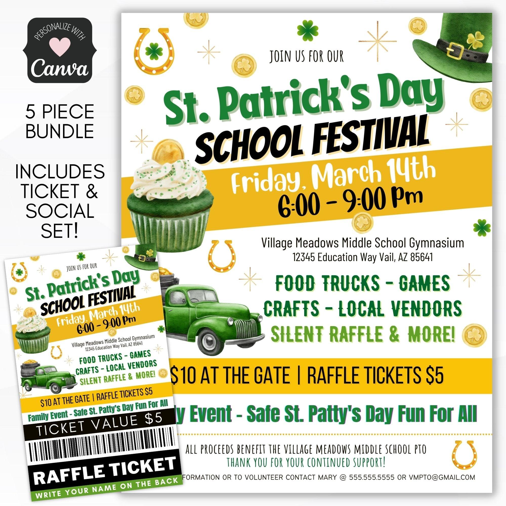 St Patricks Festival Flyer Ticket Bundle – Simple Desert Designs