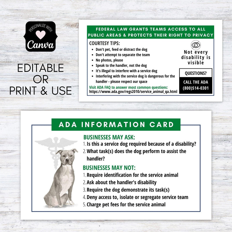editable custom printable ADA law cards