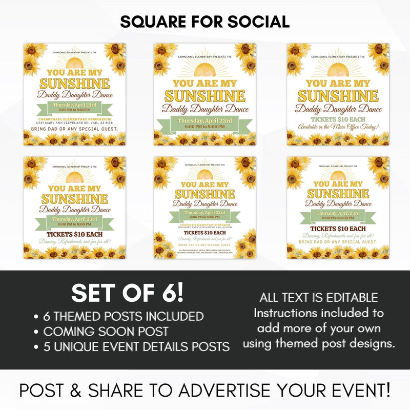 school dance flyer ticket bundle