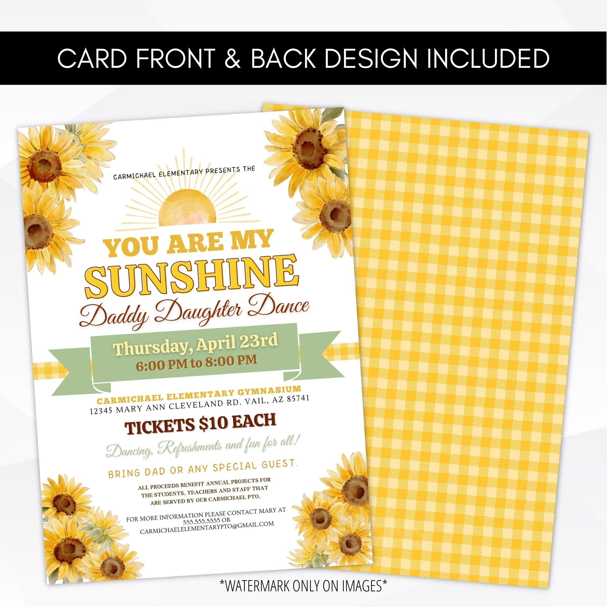 sunflower church dance invitation