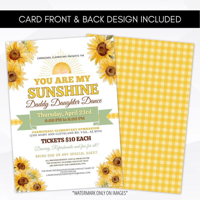 sunflower church dance invitation