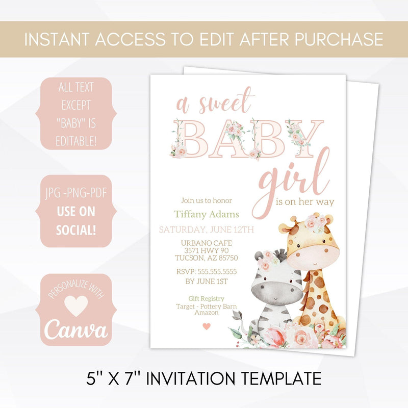 safari baby shower invitation