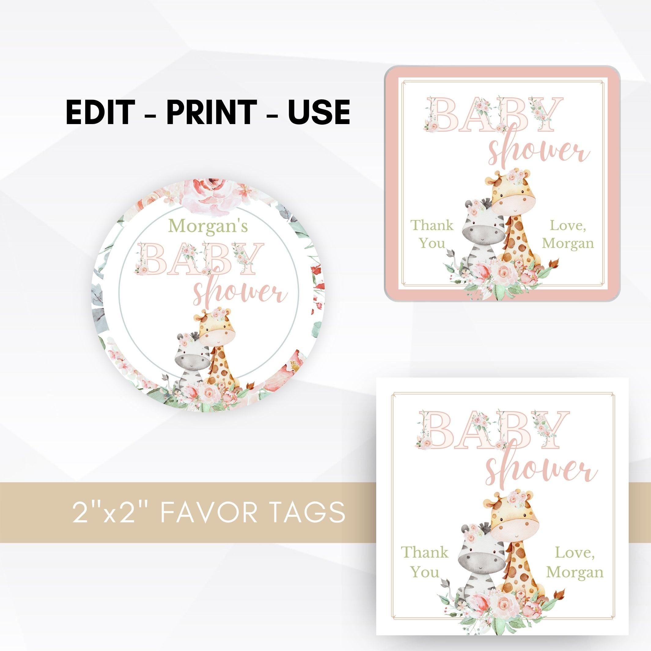 safari baby shower tags