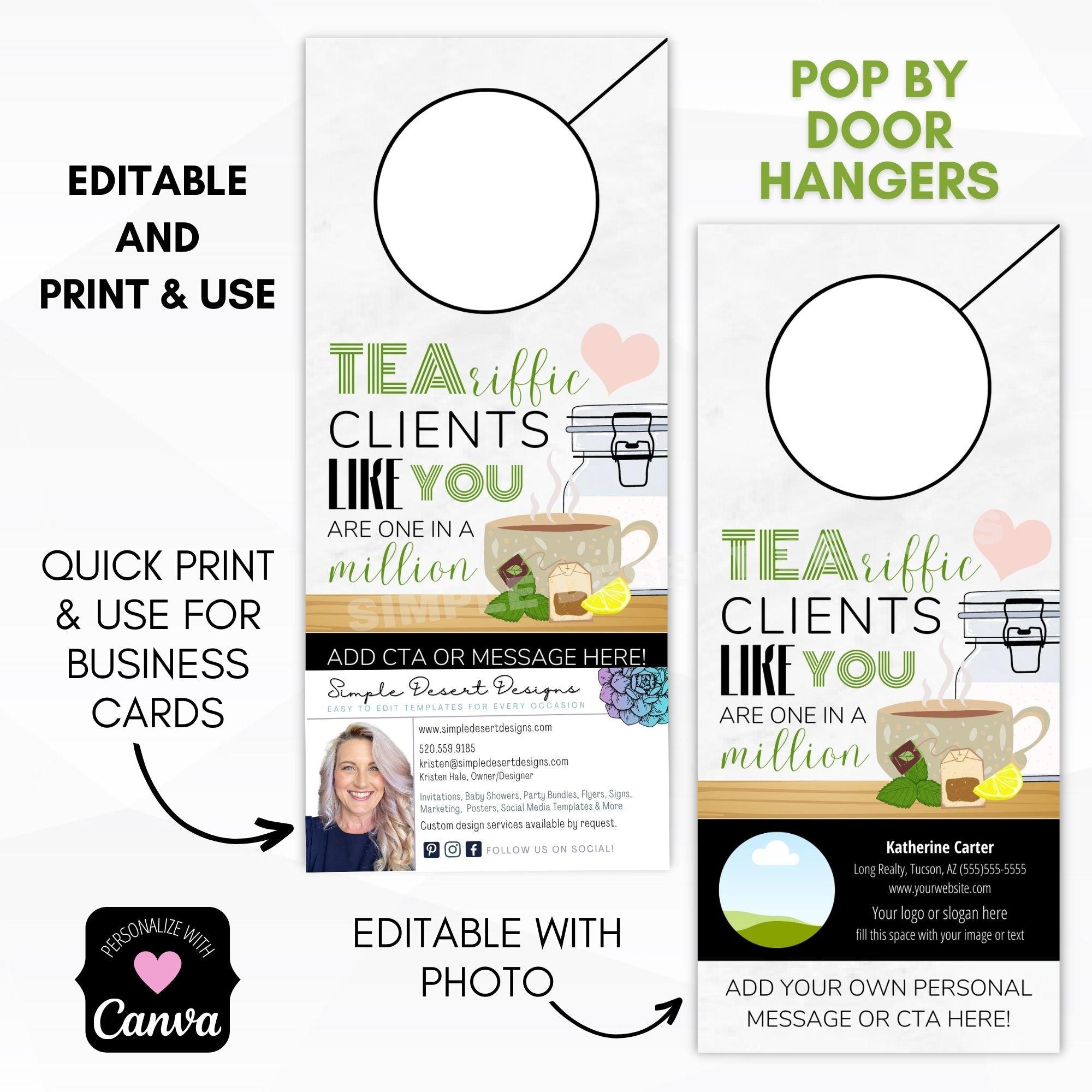 Tea pop by door hanger tags