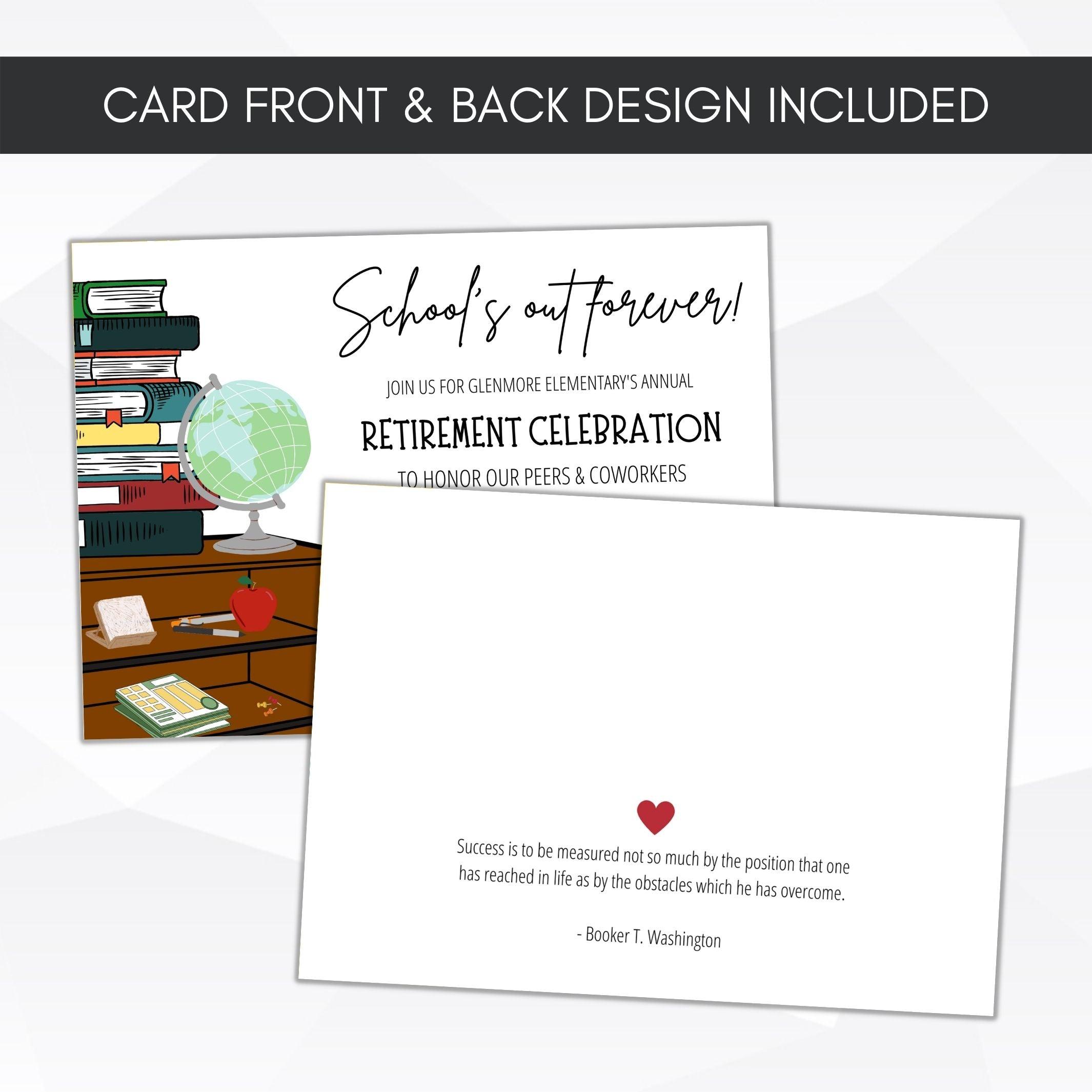 teacher retirement party invite school's out forever