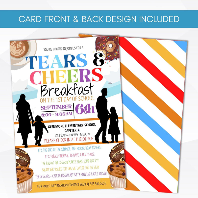 tears & cheers invite first day of school