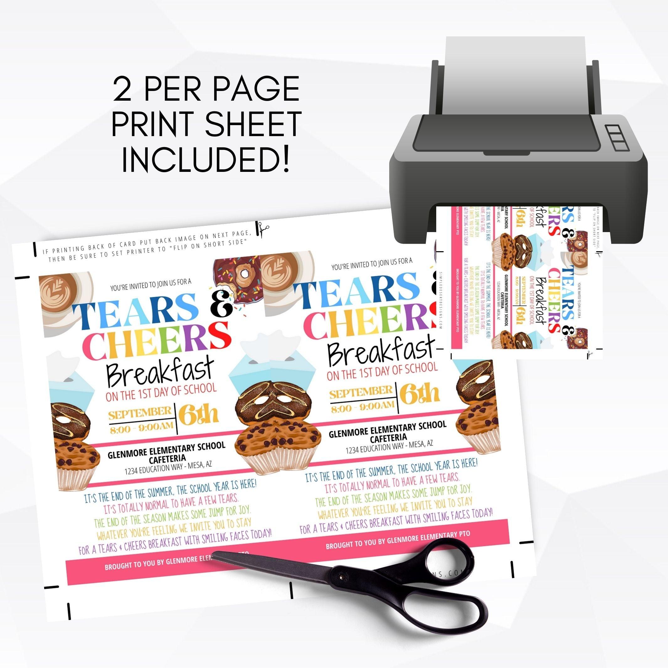 principal administrator first day of school printable parent engagement breakfast invitation