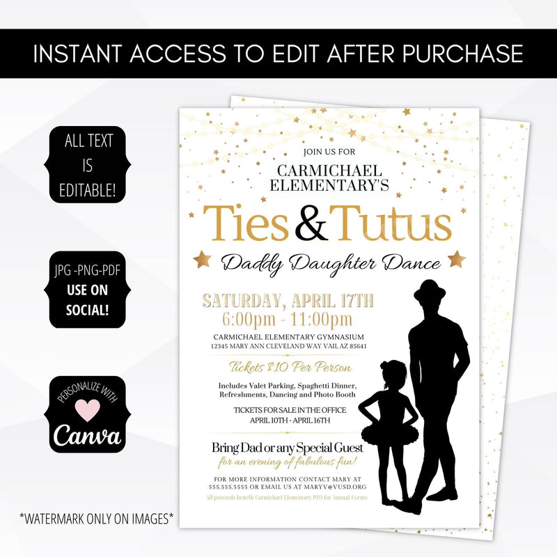 father daughter dance invitation