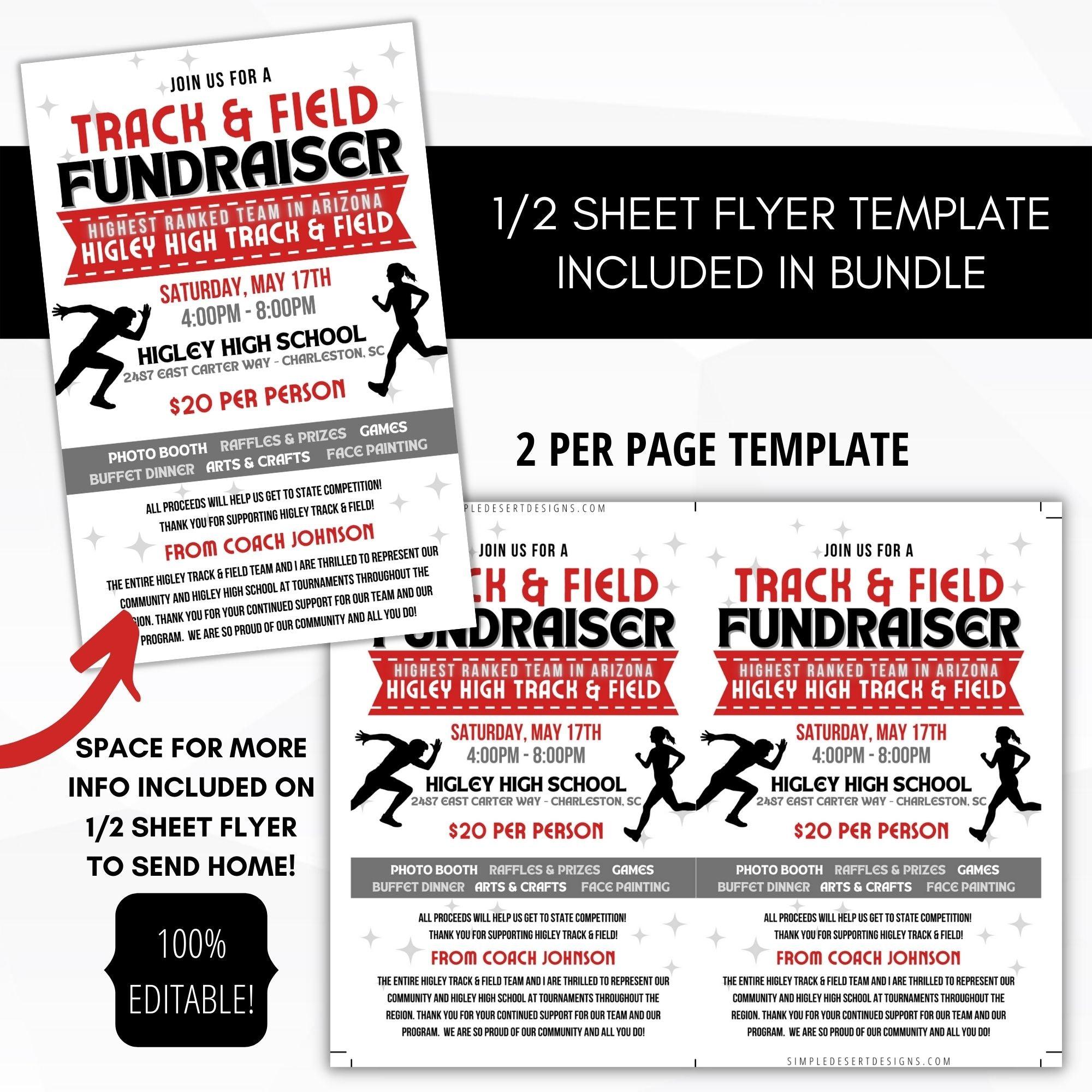 track and field athletic booster club, school, club fundraiser event banquet