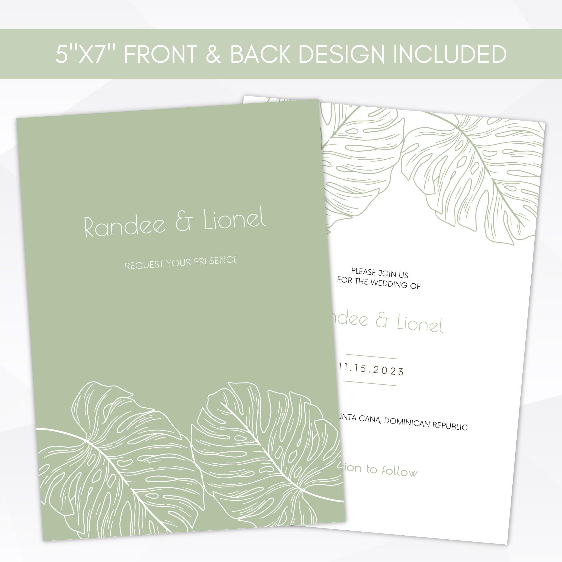 hawaiian outdoor wedding invite template