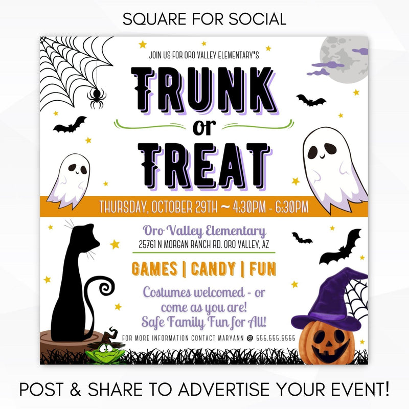 editable neighborhood HOA school pto fundraiser fall social media template