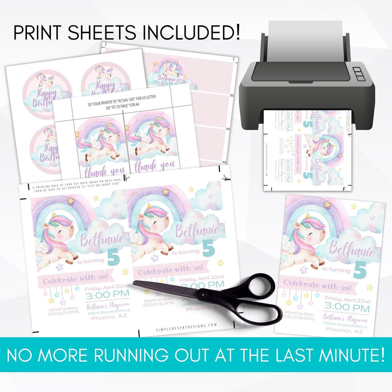 unicorn birthday party decorations package