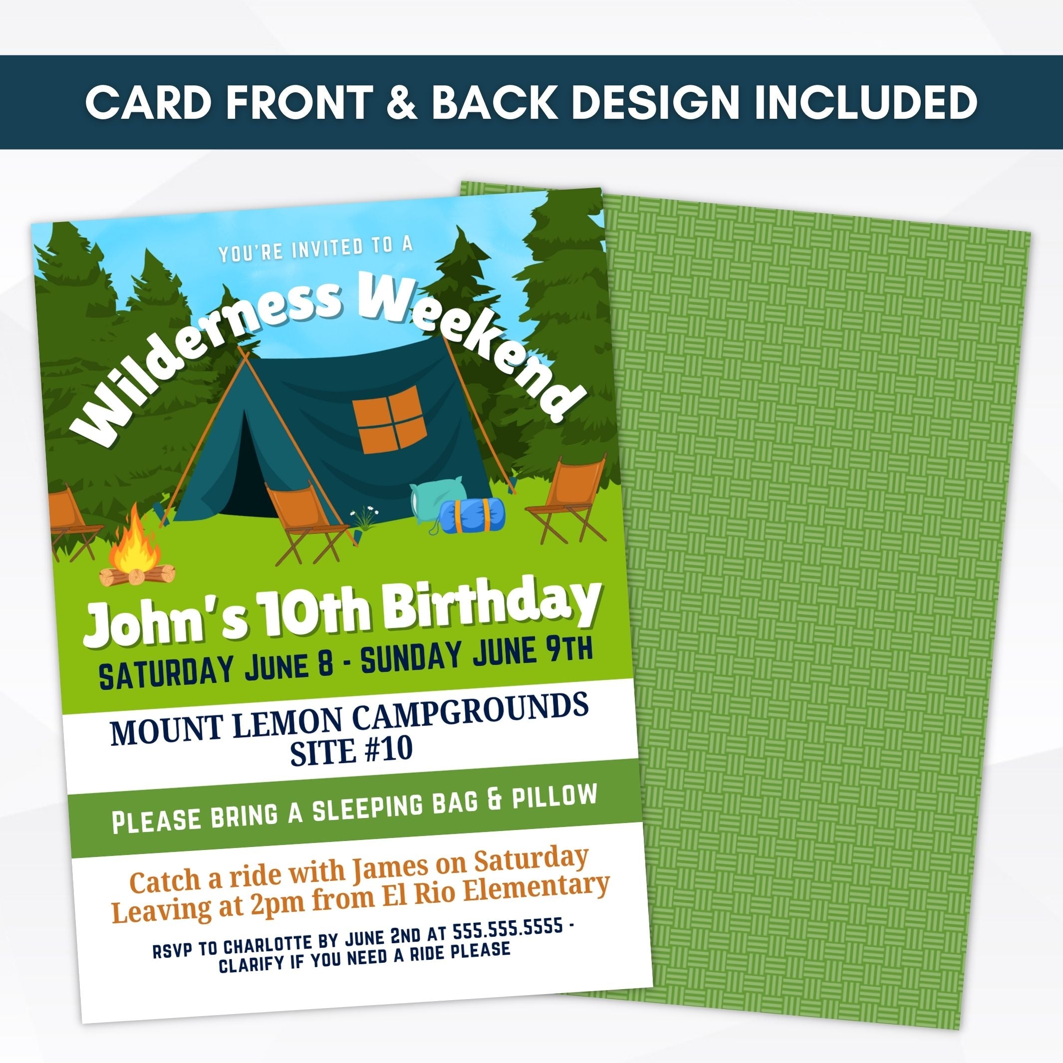 camping party invitations for campout party invites