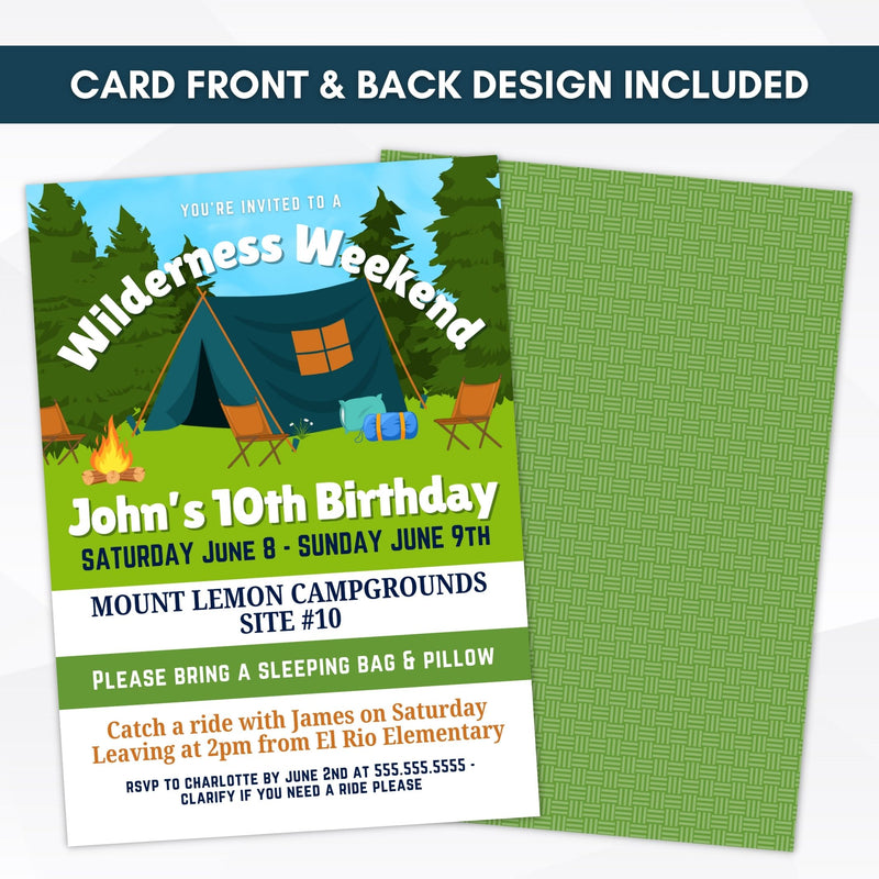 camping party invitations for campout party invites