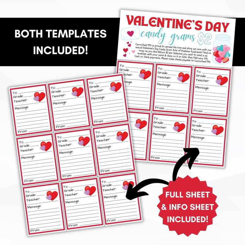 candy gram fundraiser sheet