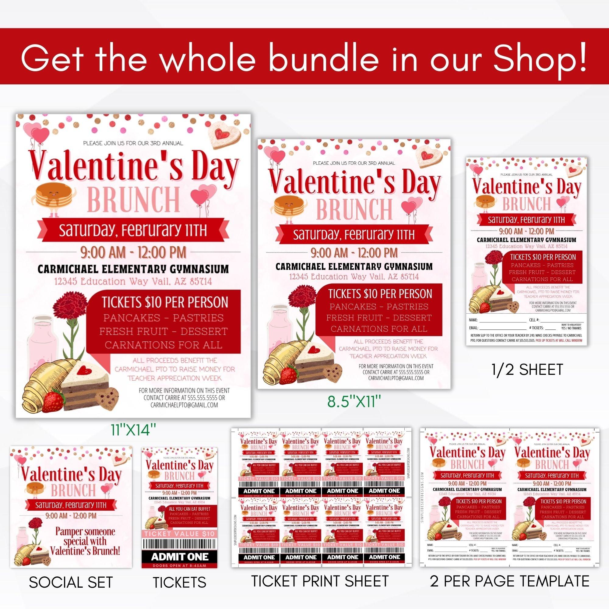 valentine's brunch charity non profit breakfast invitation