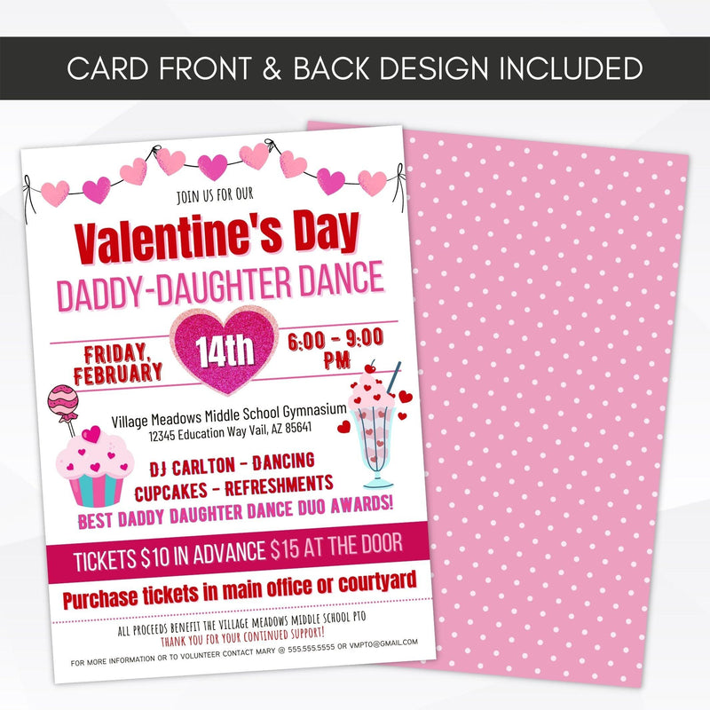 Valentines dance fundraiser invitation