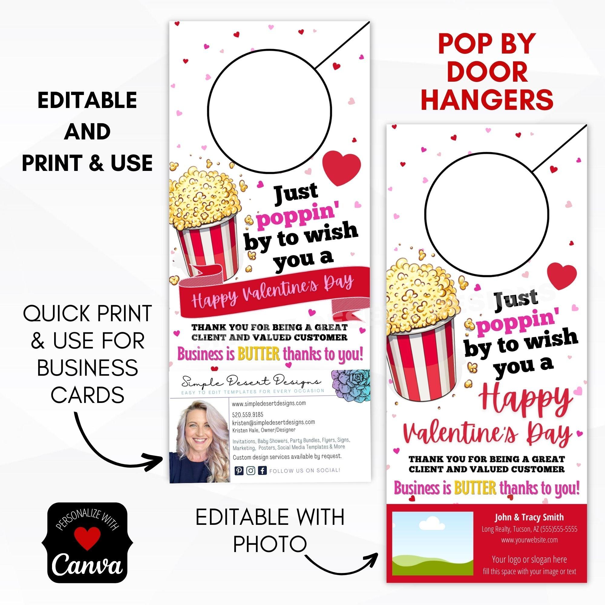 February poppin by popcorn pop by door hanger tags