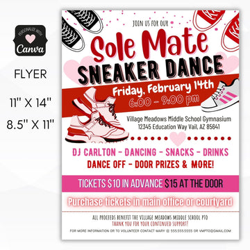 valentines sneaker dance flyer