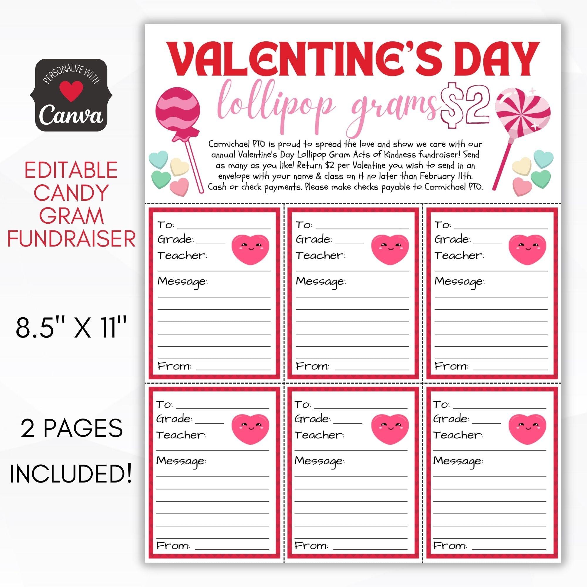 valentines day candy gram fundraiser